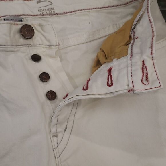 silver Jeans White Distressed Jeans - Picture 5 of 10